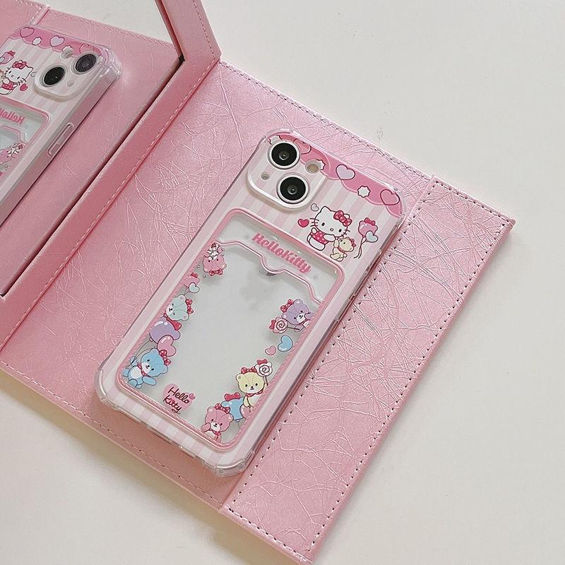 Sanrio Hello Kitty Photo Card Holder Phone Case For Xiaomi Redmi Note 14 Pro 5G Note 13 12 Pro 11 11S 13C 12 12C 10C 5G Cover