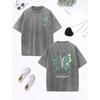 Personality Hollow Out Butterfly Prints Washed T-Shirts Women Cotton Oversized Tops Distressed T Shirt Summer Clothes