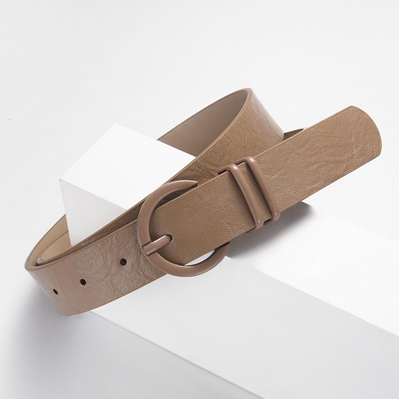 Dámský kožený pásek s kolíčkovou přezkou a vzorem kuřích stop - Ležérní a všestranný k džínům