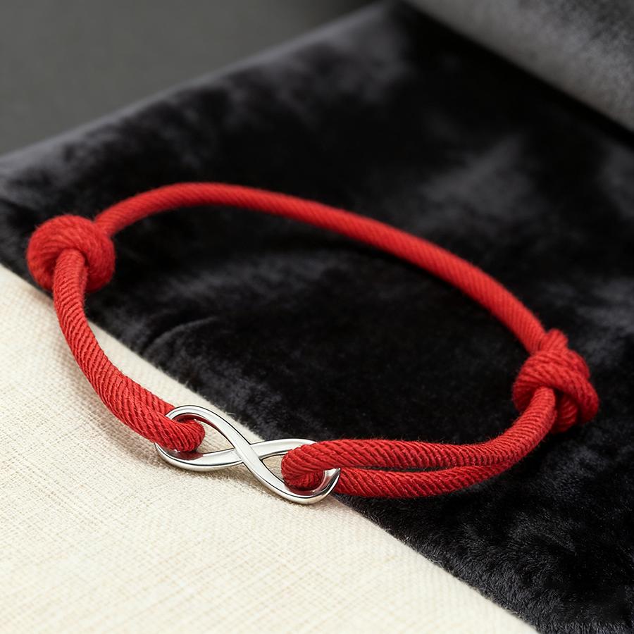 Infinite Love String Bracelet For Couple 6 Colors Available Stainless Steel Metal 3mm Milan Thread Valentine Day Accessories