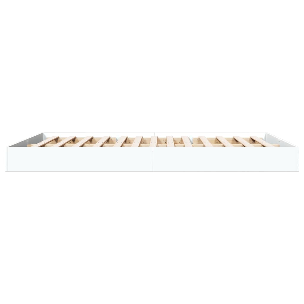 Bed Frame without Mattress White 160 x 200 cm Engineered Wood