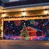 Garage Door Cover Christmas 13x6ft UV Fluorescent Seasonal Decor Festive Garage Door Backdrop For DIY Enthusiasts Home