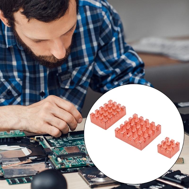 Copper Heat Sink For RV2 Development Board Enhances Heat Dissipation Heatsinks Set 3PCS