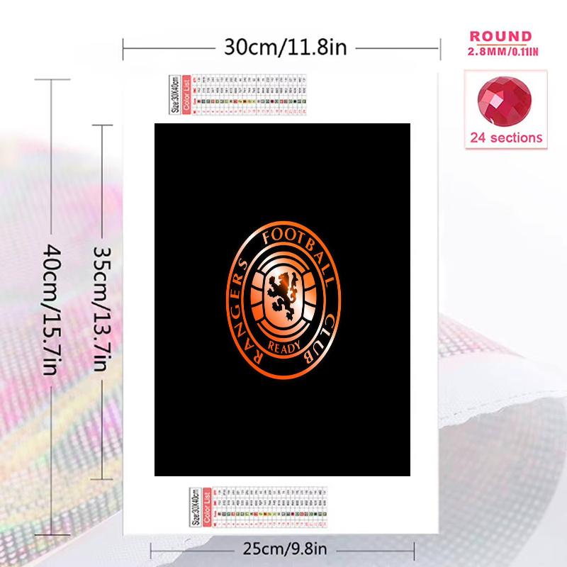 Rangers FC2 100% Round Full Drill 5D DIY Diamond Painting Embroidery Cross Stitch Rhinestone Décor