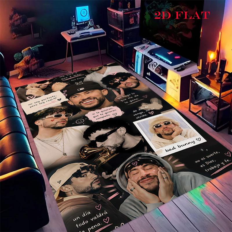 Bad Bunny Star Carpet Rug for Living Room Bedroom Home Sofa Decoration,Kids play Nonslip Floor Mat