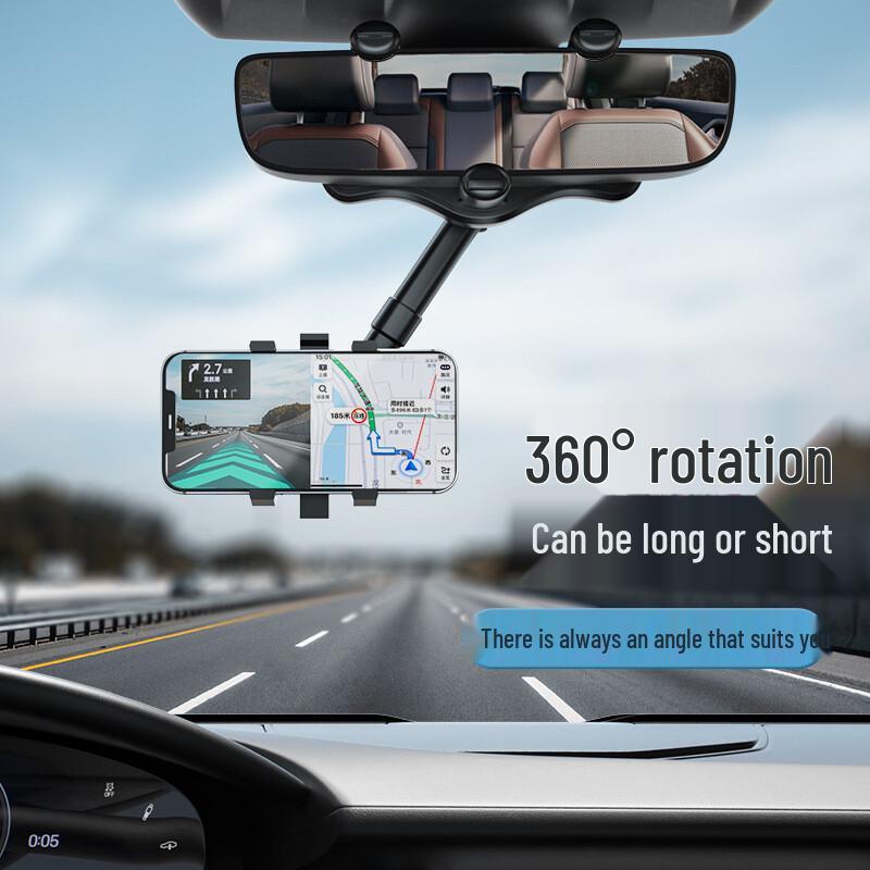 

360° Rotating Car Rearview Mirror Phone Holder