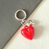 Black Transparent Puffy Heart Charms Keychain Grunge Fashion Bag Backpacks Hanging Ornament Car Key Chain for Women