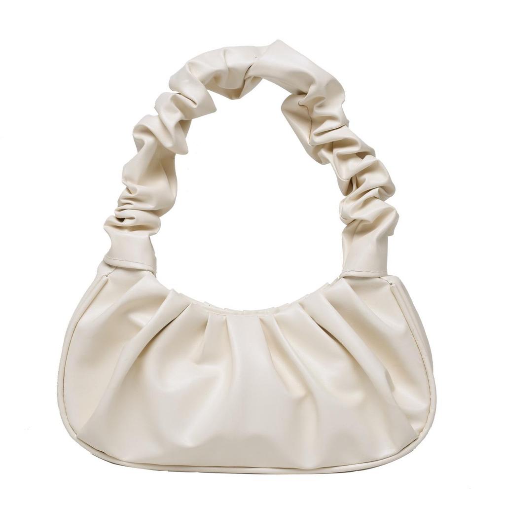Korean One-Shoulder Pleated Dumpling Tote Bag