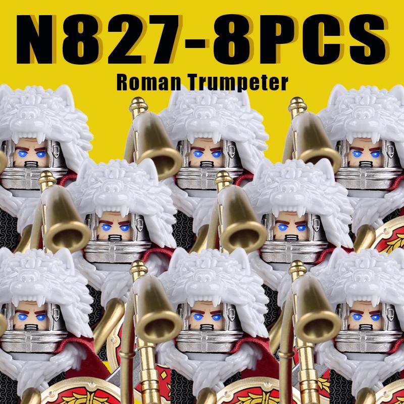 Medieval Military Rome Knights Building Blocks Castle Army Warrior Soldier Figures Crossbowman Shield Sword Legion Bricks Toys