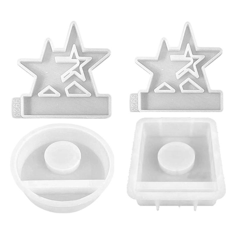 Star Candle Holder Molds with Base for Making Candle Holder Tealight Holder Decorations Gypsum Ornament Art Craft