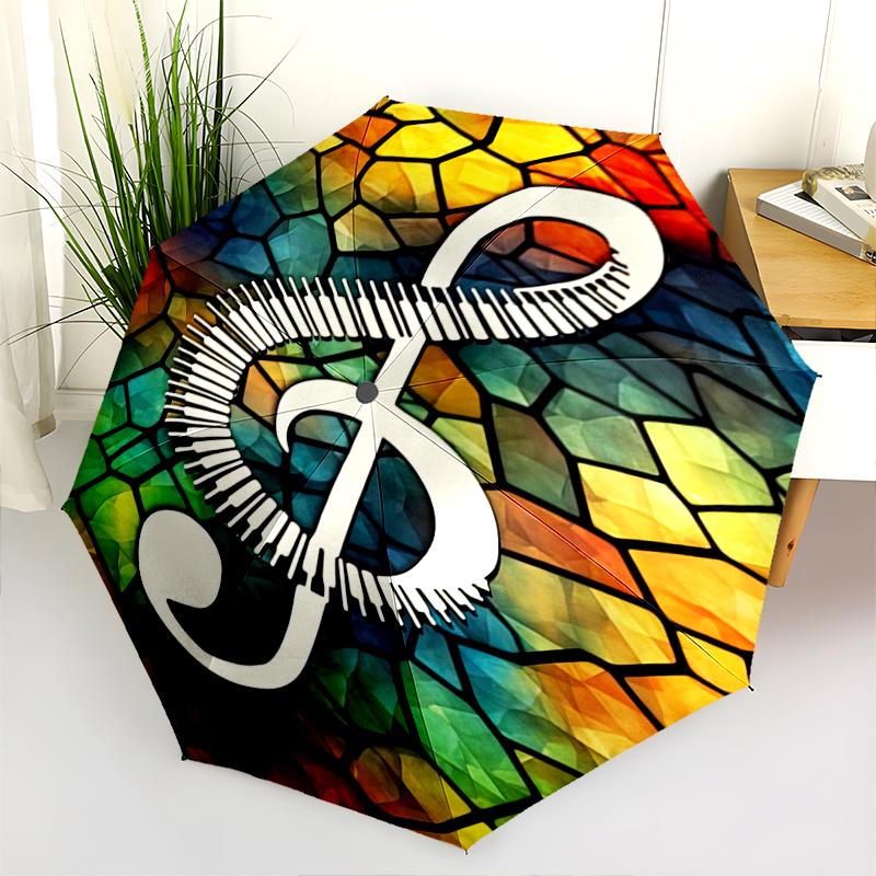 1PC Musical notes Umbrella Portable Folding Umbrella Iron Frame Hole Bone Structure Outdoor Home Umbrella A2
