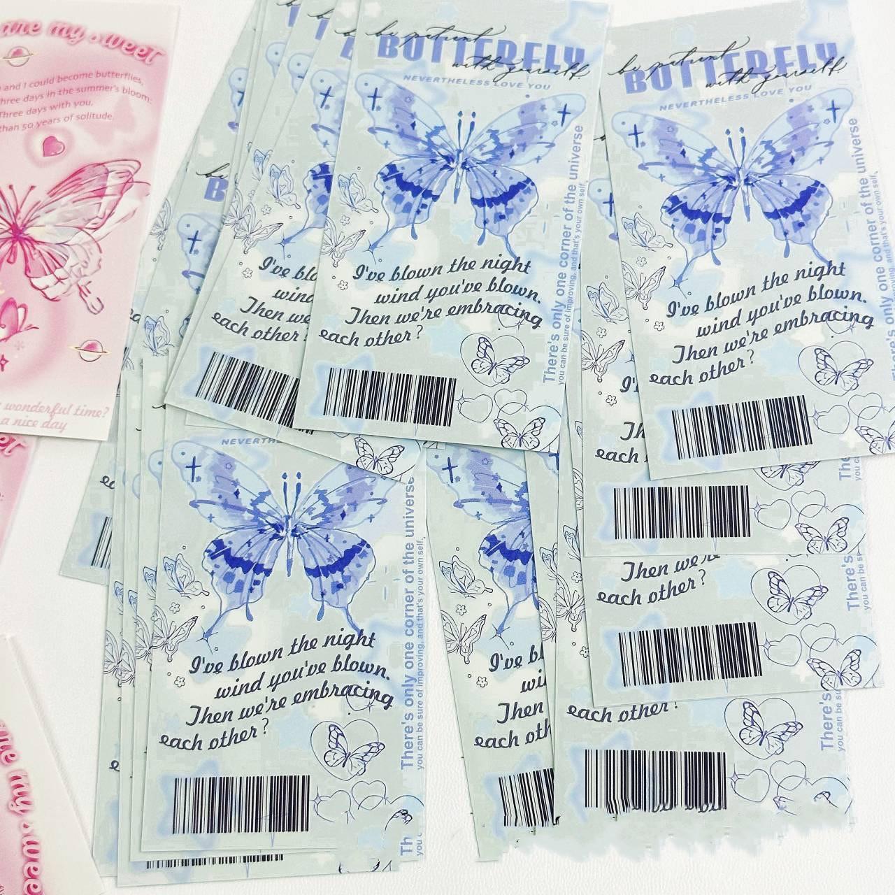 

20 листов, корейская Ins, мечтательная эстетичная наклейка с бабочкой, Kpop, фотокарта, продажа карточек, упаковочная сумка, декор «сделай сам», уплотнительная этикетка, наклейки