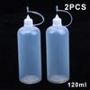 PE Squeezable Needle Tip Dropper Bottles 2Pcs Refillable Applicators for Glue Paint Ink Liquid Dispensing