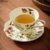 Flower and Bird Patterns Ceramic Cup&saucer Dining Table Coffee Mug Milk Cups Afternoon Tea Teacup Fruit Juice Container