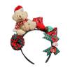 Santa Christmas Headband Elk Hair Hoop Plush Bow Hair Band Antlers Headband  Children