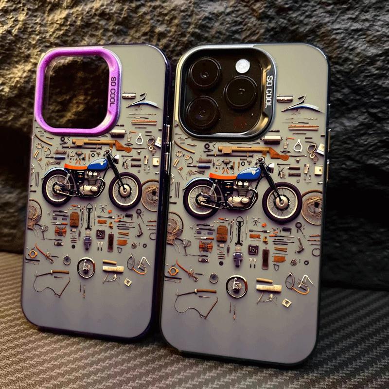 Motorcycle parts pattern phone case suitable for iPhone 17 16 15 14 13 12 11 Pro/Max/Plus anti drop and shockproof back cover