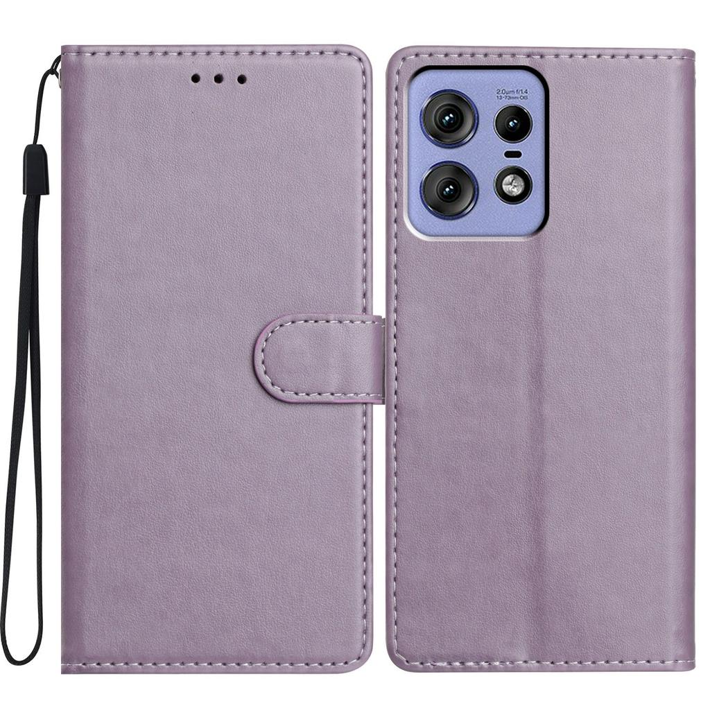 For Motorola Edge 50 Pro 5G Leather Phone Case Wallet Stand Cover with Handy Strap