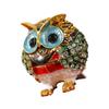 Crystals Covered Owl Inspired Jewelry Storage Case Sturdy Alloy Construction for Earring Collections