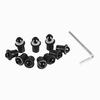 10pcs/Set Kit Motorcycle 5mm Metric Rubber Well Nuts Windscreen Fairing Cowl Anodized Aluminum Screws Bolts
