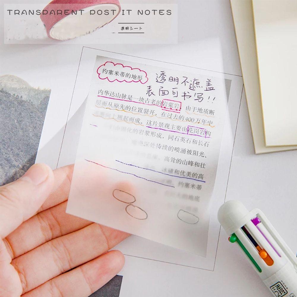 Notepad Stationery Sticker Transparent Sticky Notes Daily To Do List Planner Sticker PET Memo Pad