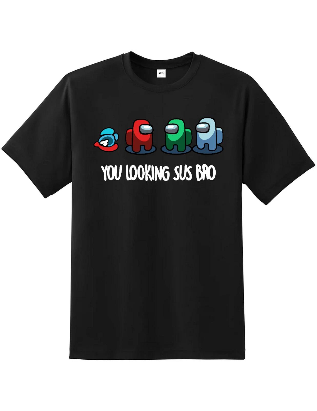 Among Us You Looking Sus Bro Adults T-Shirt Tee Top Gaming Gamer 3 L