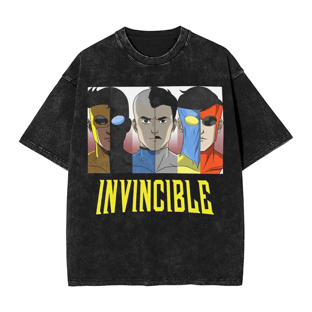 Invincible Cartoon Comic Mark Grayson Shirt Harajuku Style for Men Women Pure Cotton T-Shirts Tee Clothing Men Clothing