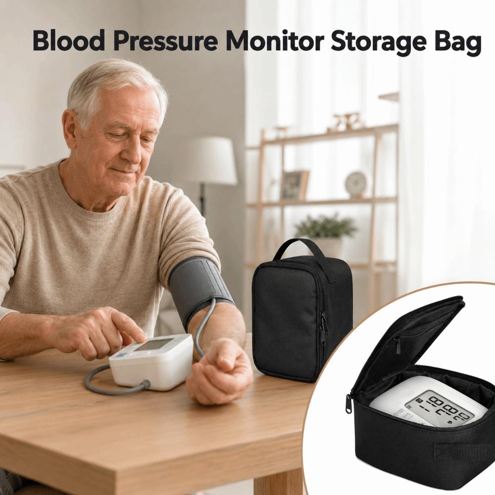 Shockproof Blood Pressure Monitor Storage Bag Portable Waterproof Travel Carrying Pouch with Handle Large Capacity