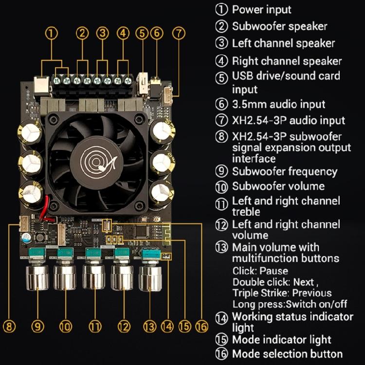 160Wx2+220W Versatile DIY AMP Board Advanced 2.1 Channel Amp Board for Speakers