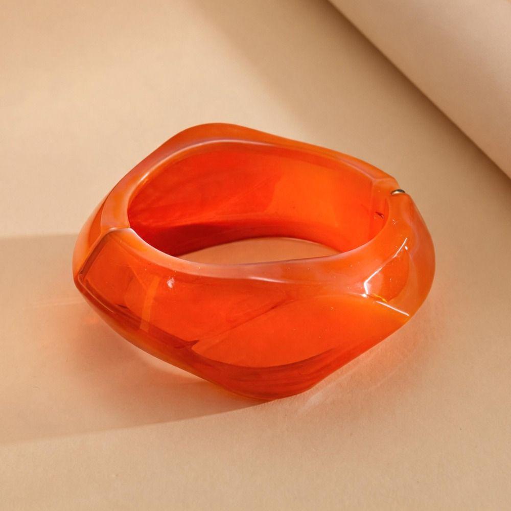 Vintage Style Exaggerated Bangles Irregular Shape Acrylic Wristband Cuff Bangles  Fashion Jewelry