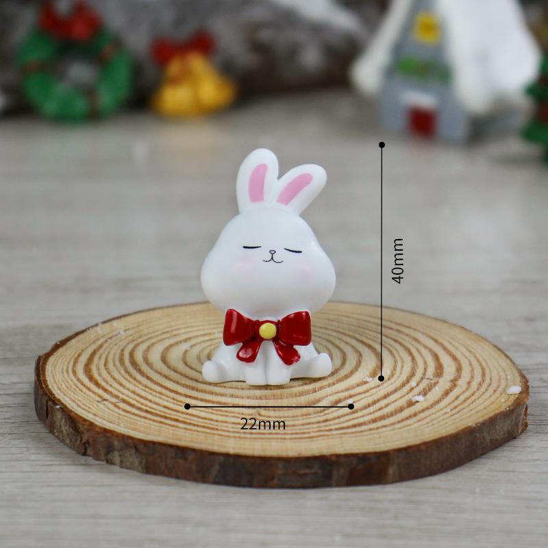 Christmas Resin Decorative ItemsMini Little Rabbits and Cute Cartoon Animals for Decoration and Landscaping