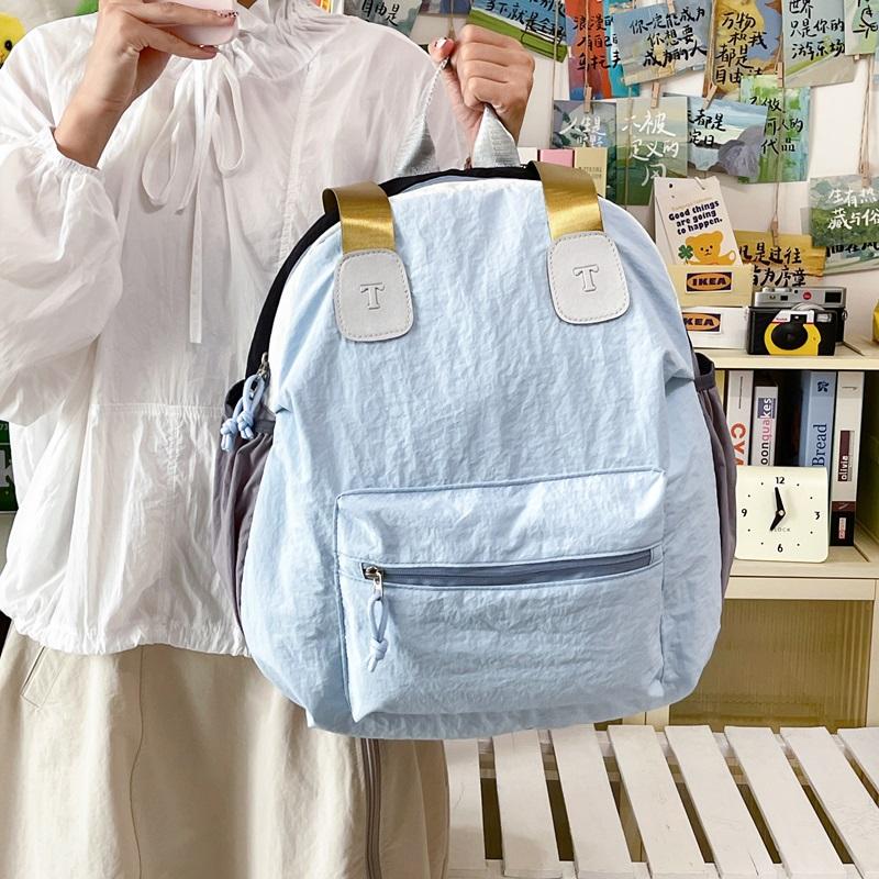 Color Block Rucksack Große Kapazität Umhängetasche