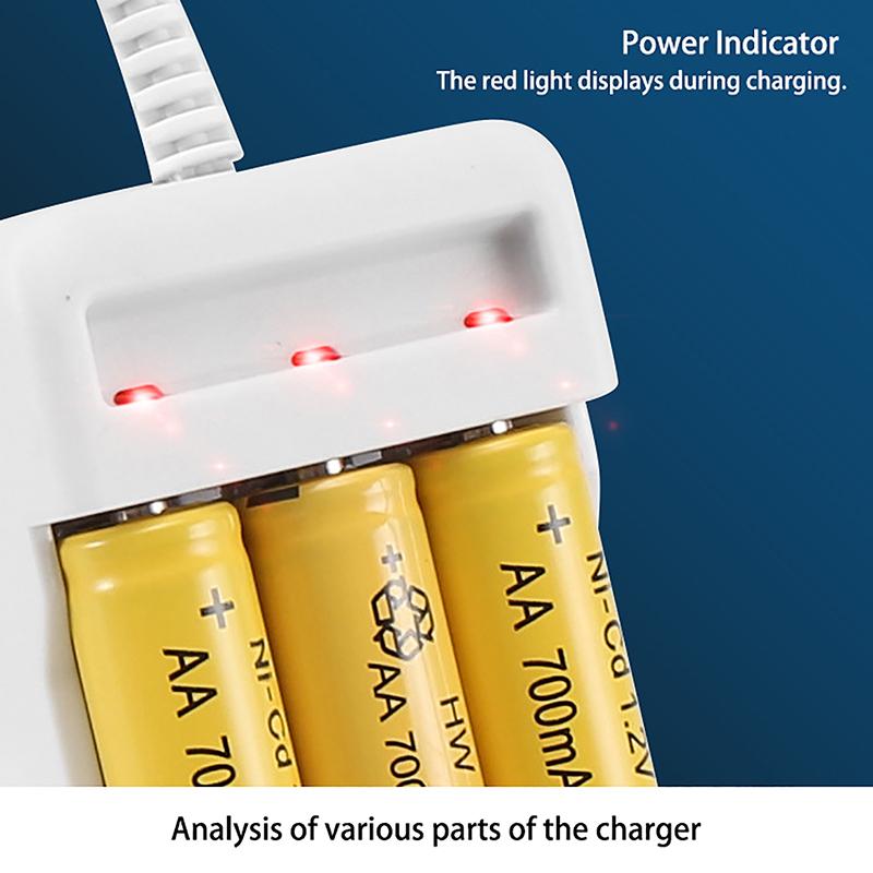 1Pc Aaa And Aa Rechargeable Battery Station High-Speed Usb 3/4 Slot Fast Rechargeable Battery Charger Short Circuit Protection