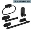 304 Stainless Steel Punch-Free Bathroom Set: Towel Rack, Tissue Holder, Robe & Hat Hook (4 Pieces)