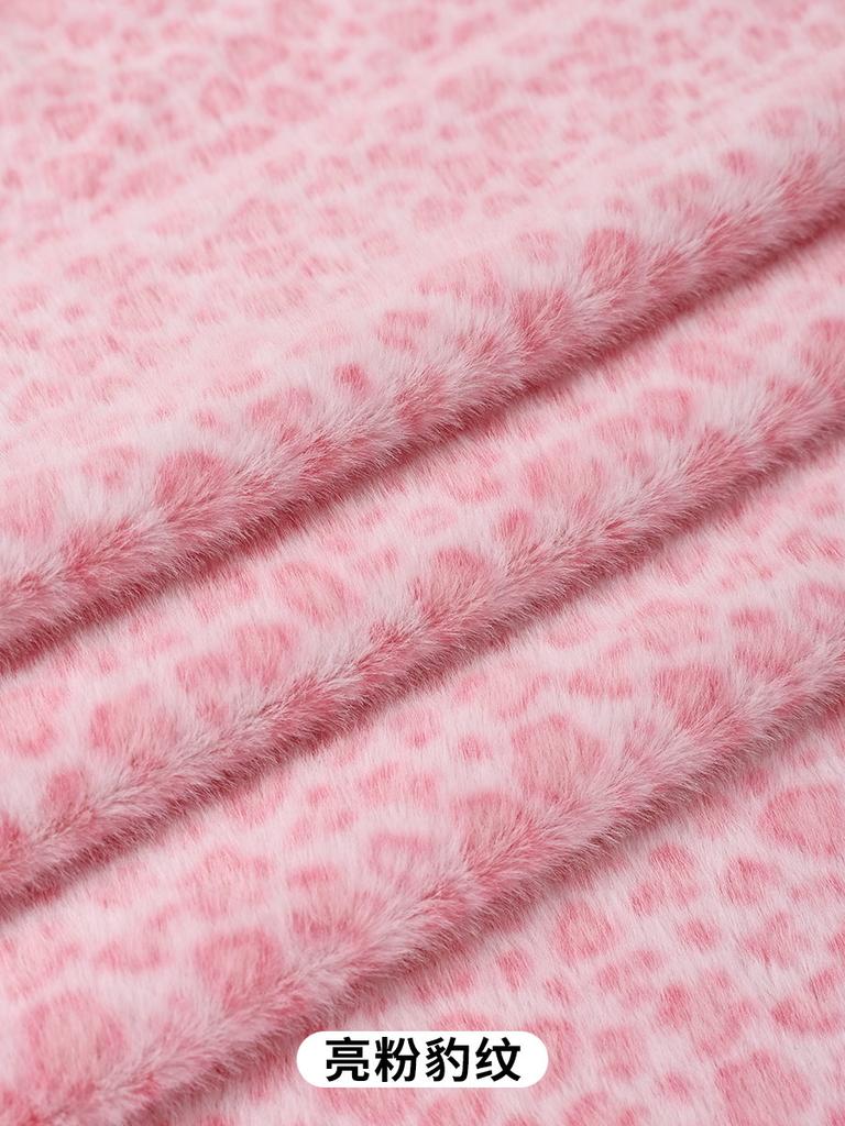0.5/1/2 Yards Faux Fur Dot Printed Fabric for Sewing Cotton Dolls Warm Hats Plush Toys Decorative Cloth Handmade DIY Fabrics
