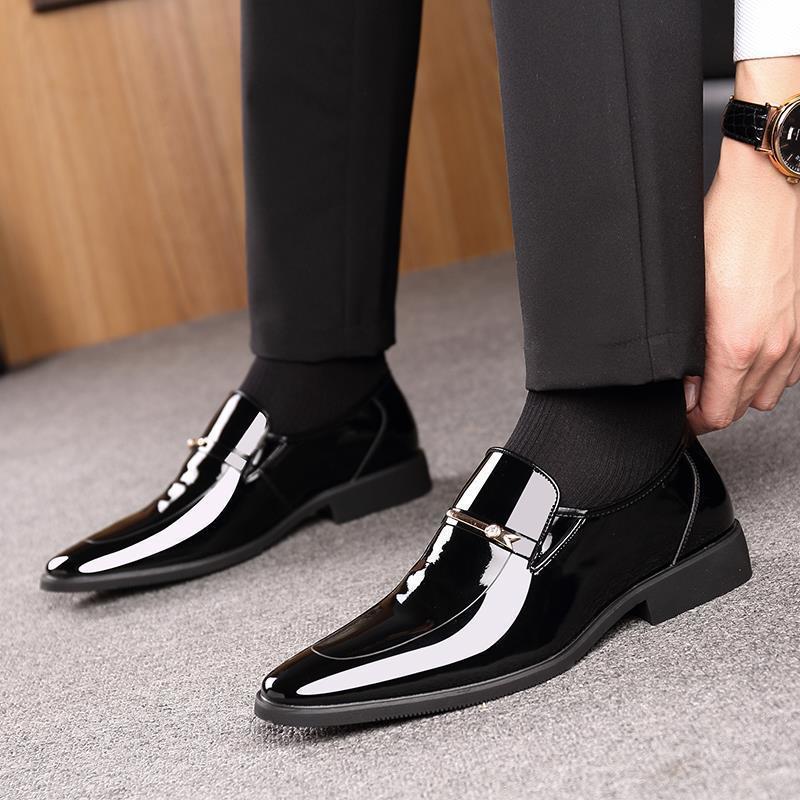 Leather Cowhide Spring Men's Leather Shoes Men's Versatile Business Dress Shoes British Casual Wedding Shoes