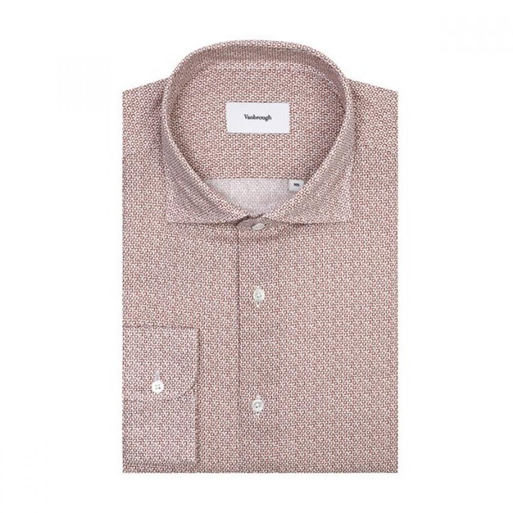 Vanbrough Luxurious Linen Blend Square Print Classic Shirt Bossg1071 Bw