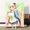 Anime Sexy Super S-Sonico Throw Soft Flannel Blanket Warm Knee Skin-Friendly Throw for Sofa Office Bed Traveling Winter Oversize