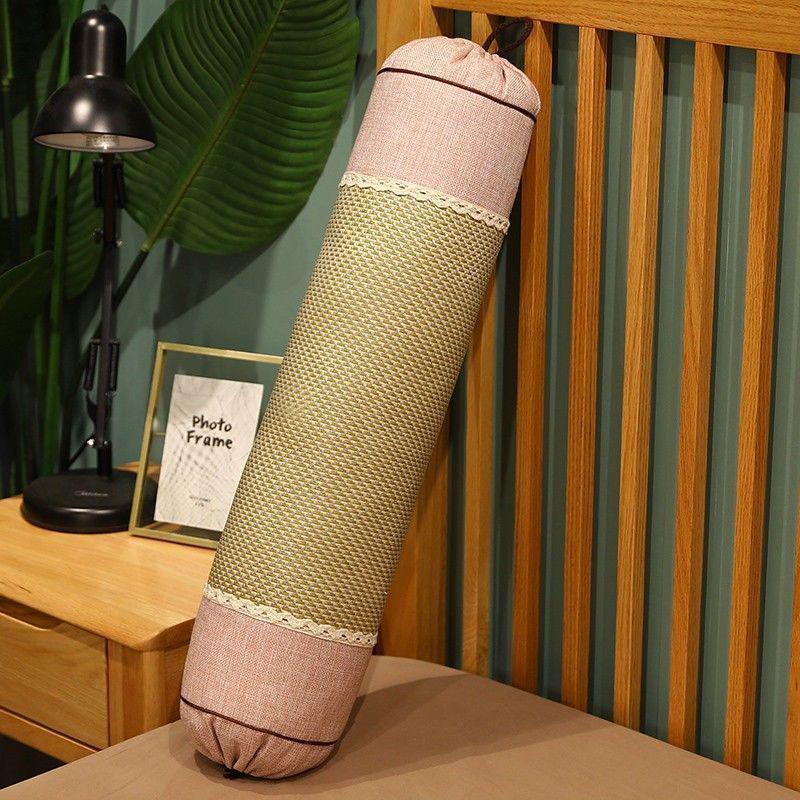 Breathable Linen Cylindrical Cooling Pillow for Girls' Bedroom