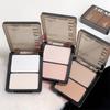 2pcs Dual-Tone Highlighter Compact - Matte & Shimmer Finish, Face & Eye Illuminator, Nose Contouring, Sweat-Resistant, Brightening Makeup