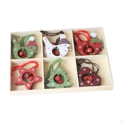 Christmas Hanging Decorations Wood Ornament Home Decor Celebration Pendant with Lanyard for