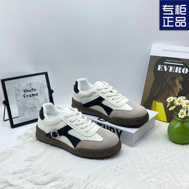 

Forrest Gump shoes women s 2024 autumn new contrasting color German training shoes girl outdoor sports and leisure shoes American retro trend 35 бежевый