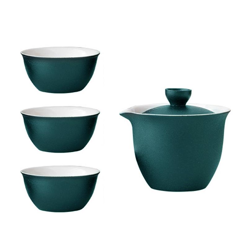 

Travel Express Cup Tea Set Outdoor Portable One Pot Three Cups Business Gifts