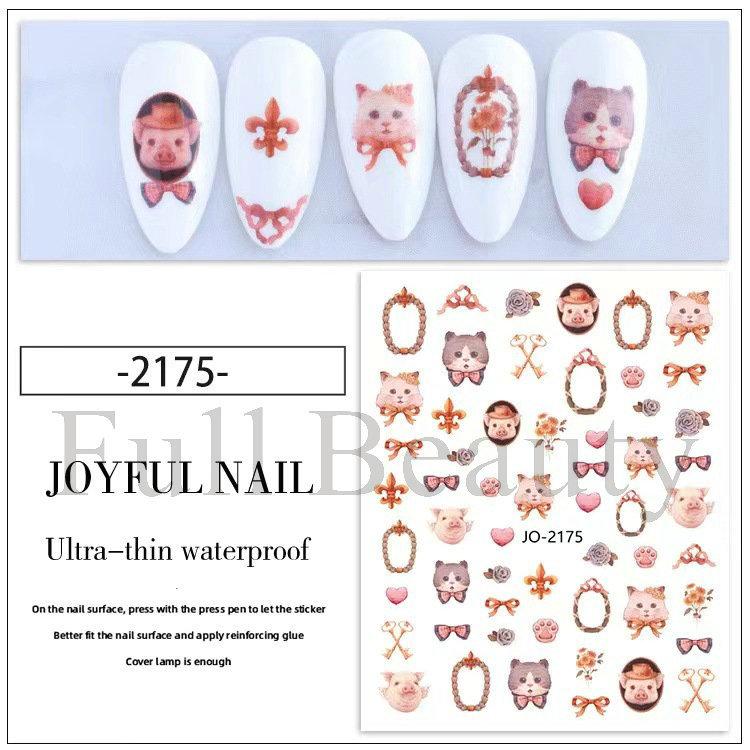 Fashion Rabbit Pattern Nail Sticker 3D Nail Art Decal Gel Polish Sticker Nail Art Decor Kalkomanie