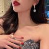 New Fashion Korean Bling Pearl Drop Dangle Earrings for Women Girls Luxury Shinying Zircon Wedding Earrings Jewelry Gift