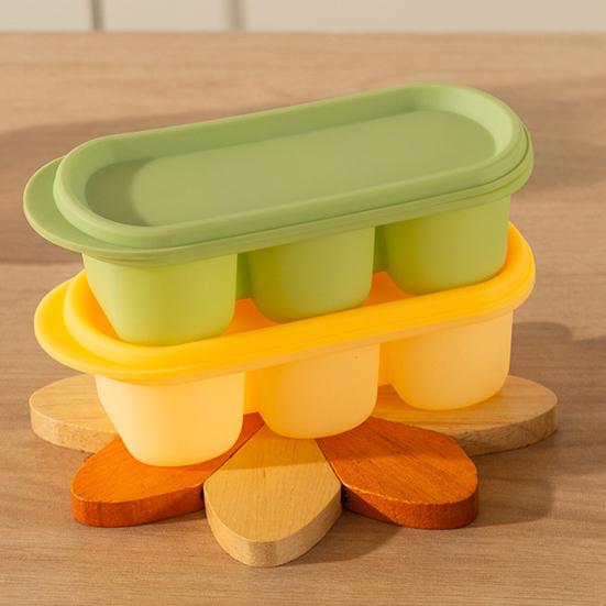 Ice Cube Mold Food Grade Silicone Ice Tray Three-Compartment Easy Release Compact Ice Cube Maker for Home DIY Drinks And Food Storage