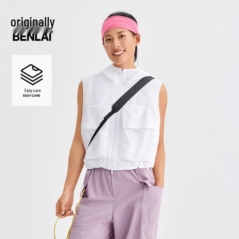 

BENLAI Women s Easy-Care Hooded Sleeveless Vest M