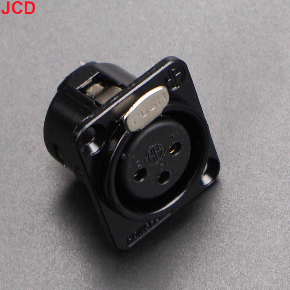JCD 1pc 3pin Male Female Panel Audio Microphone Jack Plug Connector Black Silver YS145BG YS146BG Copper Contact XLR Metal Socket