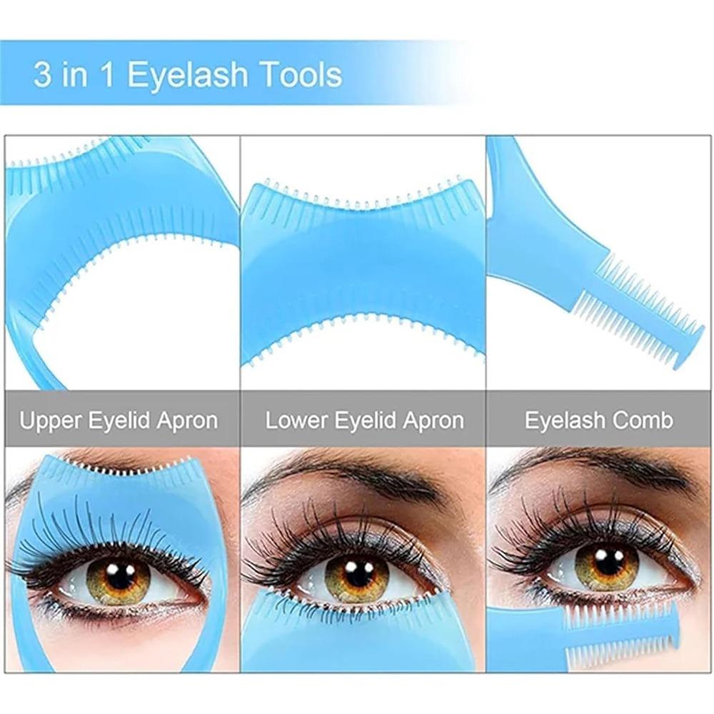 Crystal Mascara Shield Eyeliner Assistant 3 In1 Eyelashes Tools 3-In-1 Eyelash Comb Template  Women