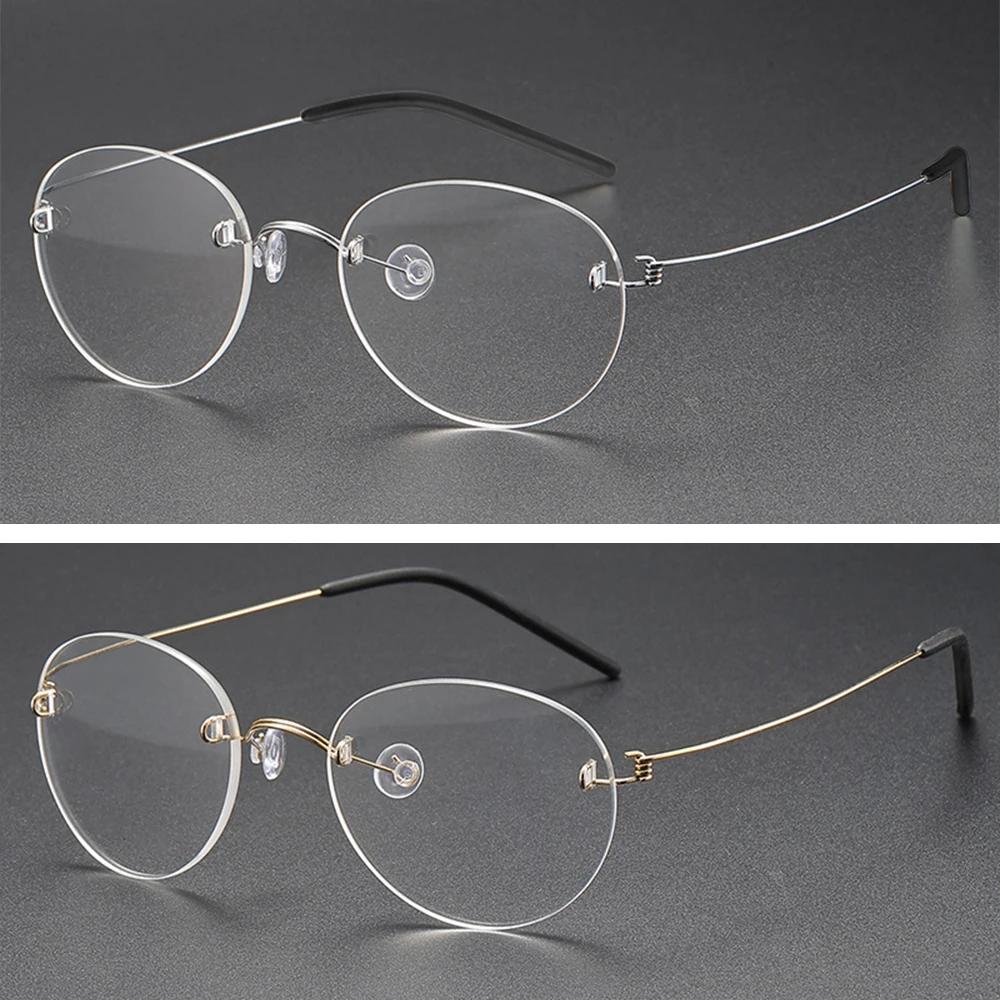 Runde Brillen für Damen Vintage Blaulichtfilterbrille Herren Ultraleicht Schraubenlos Computerbrille Luxus Koreanischer Stil