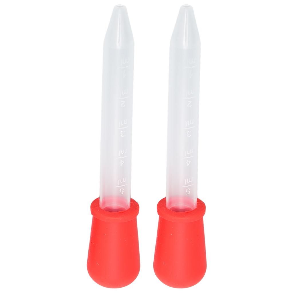2pcs Multifunctional Transfer Pipette Silicone Calibrated Liquid Dropper for Laboratory DIY ArtRed